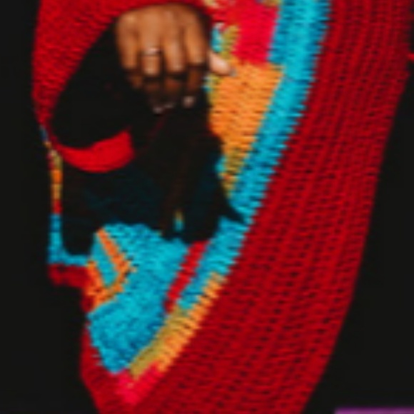 Crochet hooded multi sweater SOLD - Picture 4 of 5